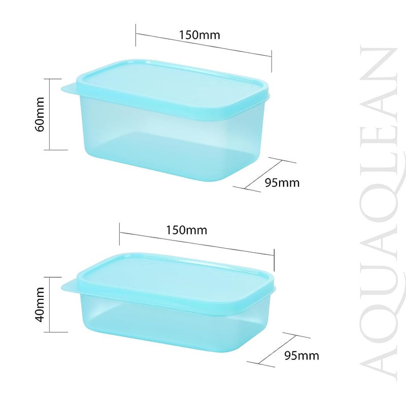 HAKKU Storage Box with Lid Set of 126x500ml 6x250ml BPA Free Food Grade Plastic ContainerMicrowave Dishwasher SafeAirtight Leak Proof 2250 Aqua Blue 12 Rectangle Container - Image 2
