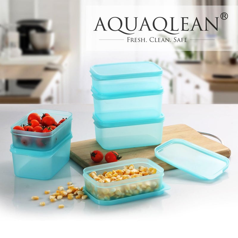 HAKKU Storage Box with Lid Set of 126x500ml 6x250ml BPA Free Food Grade Plastic ContainerMicrowave Dishwasher SafeAirtight Leak Proof 2250 Aqua Blue 12 Rectangle Container - Image 5