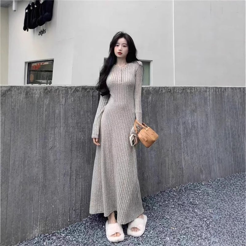 French Style Elegant Black Long Dress Base Sweater Dress Children'S Small Knitted Dress - Image 5