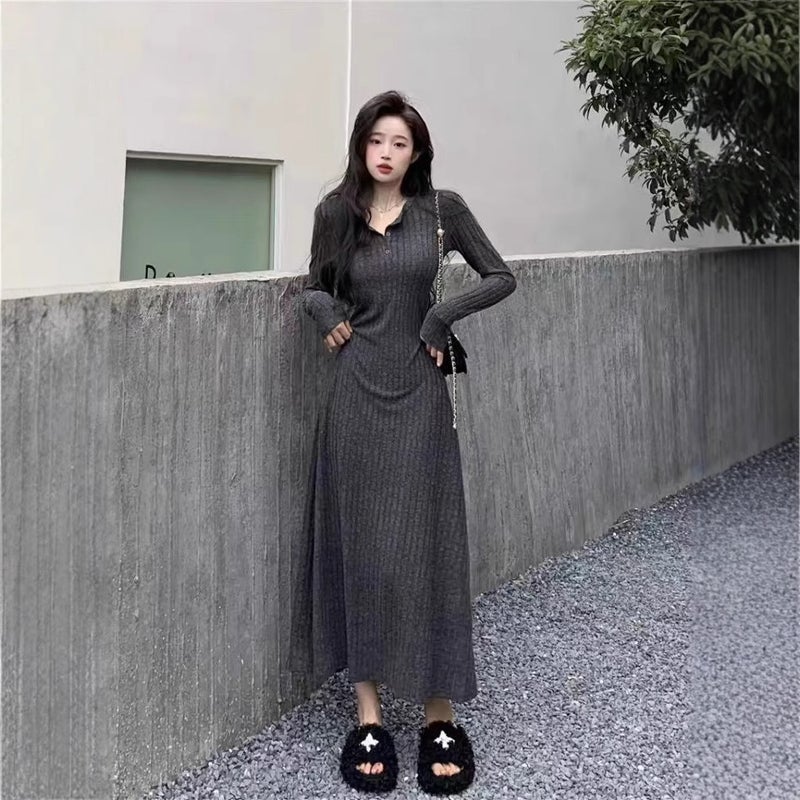 French Style Elegant Black Long Dress Base Sweater Dress Children'S Small Knitted Dress - Image 3