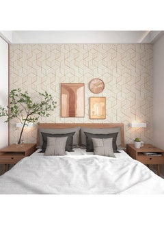 التعارف ملصقات حائط سداسية الشكل مقاومة للماء من ANNACREATIONS مقاس 45 × 304 سم ذاتية اللصق لتزيين غرفة المعيشة وغرفة النوم من الفينيل PVC ملصقات حائط DIY  - Image 2