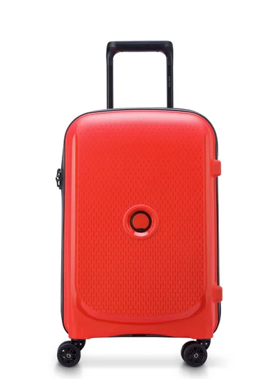 DELSEY Paris Belmont+ 55cm Hardcase 4 Double Wheel Non-Expandable Cabin Luggage Trolley Faded Red