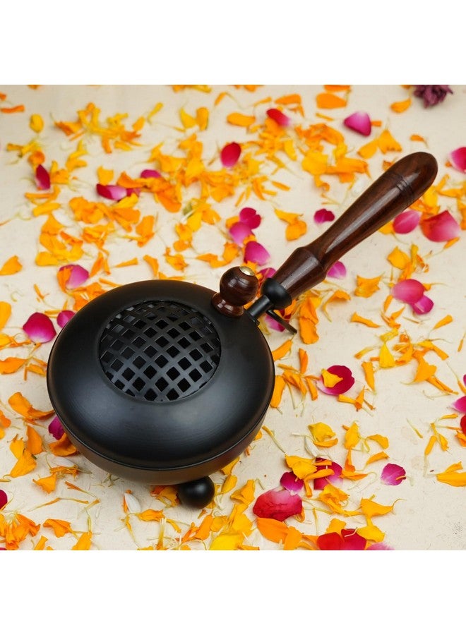 ServDharm Dhoop Dani Dhuni Loban Burner, Diameter 4.3(Metal, Round, Black) - Image 3