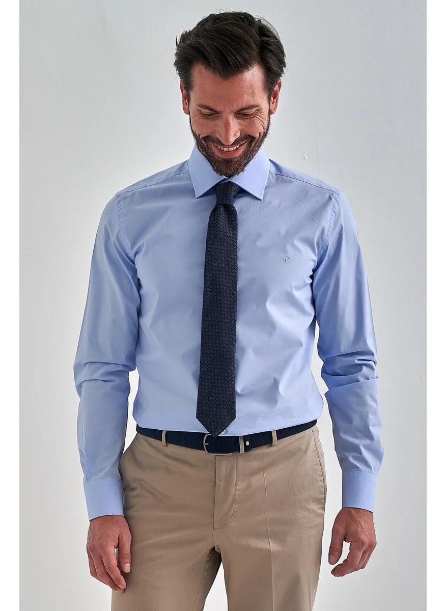 Bisse Men's Modern Fit Long Sleeve Classic Shirt BLUE GM22Y221142_D35