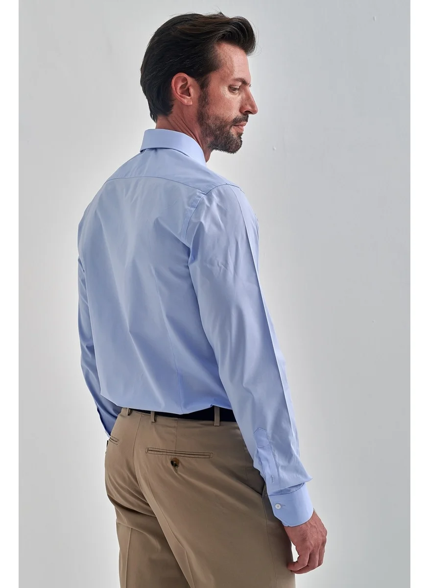 Bisse Men's Modern Fit Long Sleeve Classic Shirt BLUE GM22Y221142_D35