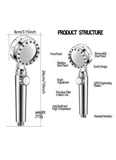 Y&D Shower Head, Head with Hose, Handheld Turbocharged Pressure Propeller Shower, Turbo Spa Massage  - Image 3