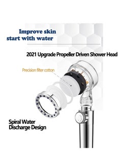 Y&D Shower Head, Head with Hose, Handheld Turbocharged Pressure Propeller Shower, Turbo Spa Massage  - Image 2