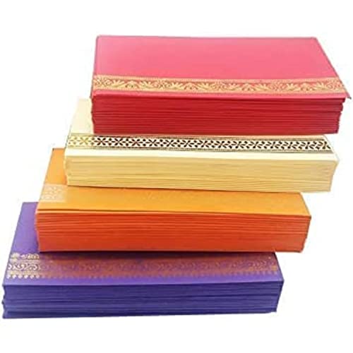 Peeplvalue Flower Designer 250 Pcs Multicolored Money Envelope, Shagun Envelop, Wedding, Engagement, Any Occasion Cash Gift Money Cover Made with Card Paper Sheet 7.4 X 3.8 inch - Image 2