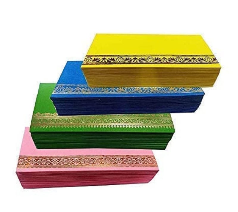 Peeplvalue Flower Designer 250 Pcs Multicolored Money Envelope, Shagun Envelop, Wedding, Engagement, Any Occasion Cash Gift Money Cover Made with Card Paper Sheet 7.4 X 3.8 inch - Image 5