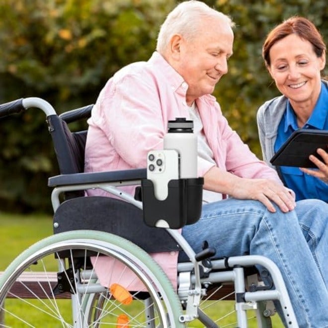 أكمور حامل أكواب للعربة من Accmor مع حامل للهاتف، وحامل أكواب للدراجة، وحامل أكواب عالمي متوافق مع عربات Uppababy وNuna وDoona، حامل أكواب وهاتف 2 في 1 للعربة والدراجة والكرسي المتحرك والمشّاية والسكوتر - Image 4