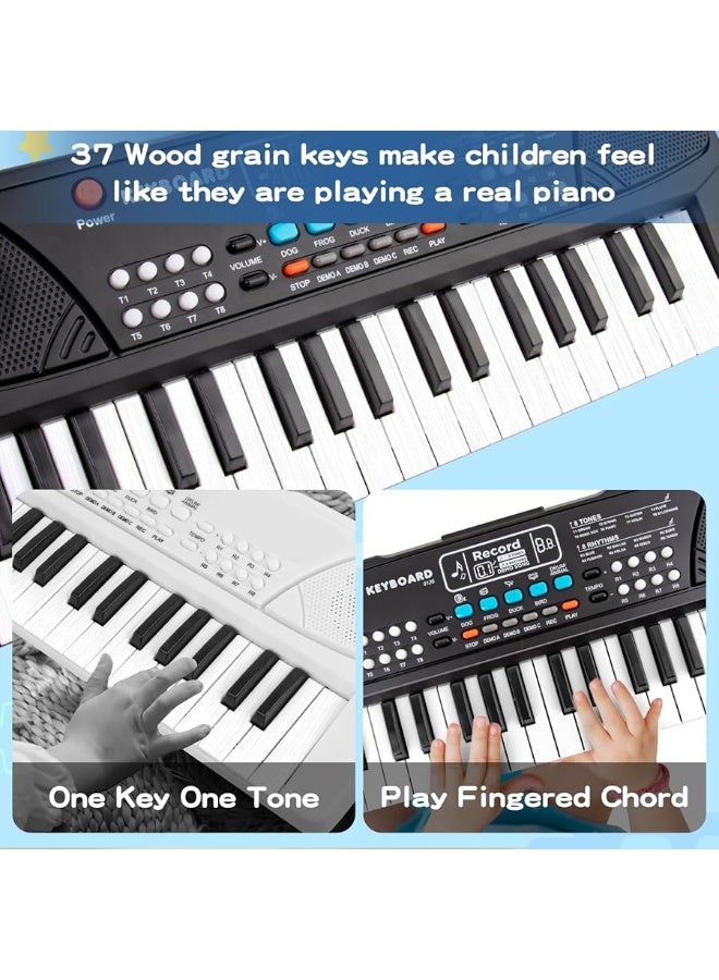 M SANMERSEN Kids Keyboard Piano 37 Keys Piano for Kids Beginners Electronic Piano with Microphone Educational Musical Toys for 3 4 5 6 Year Old Boys Girls Gifts Age 3-5 - Image 5