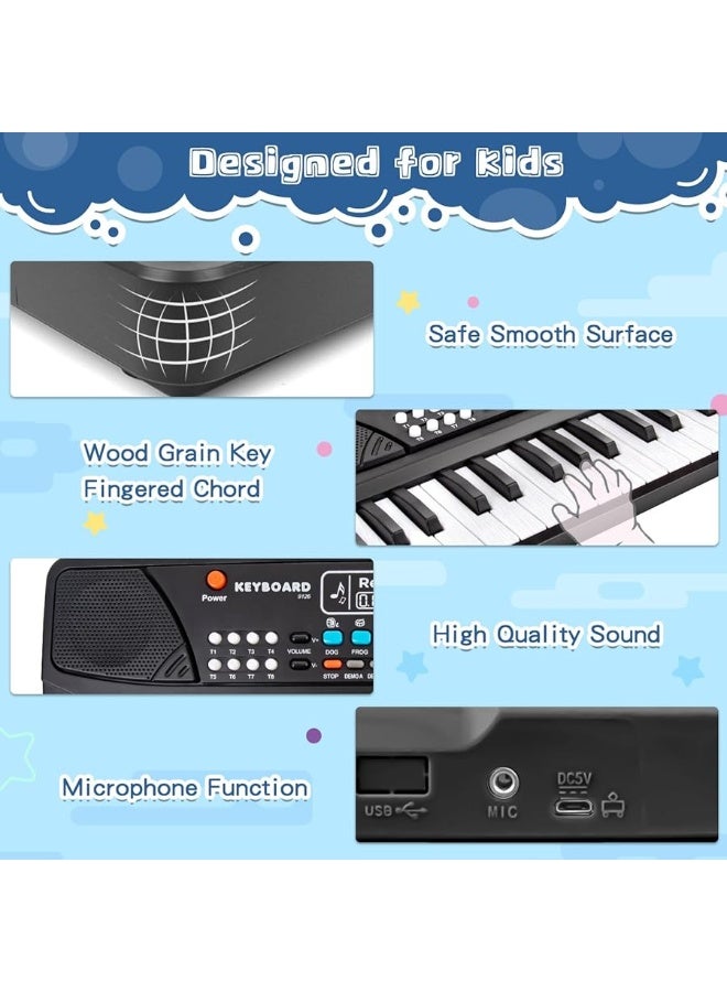 M SANMERSEN Kids Keyboard Piano 37 Keys Piano for Kids Beginners Electronic Piano with Microphone Educational Musical Toys for 3 4 5 6 Year Old Boys Girls Gifts Age 3-5 - Image 2