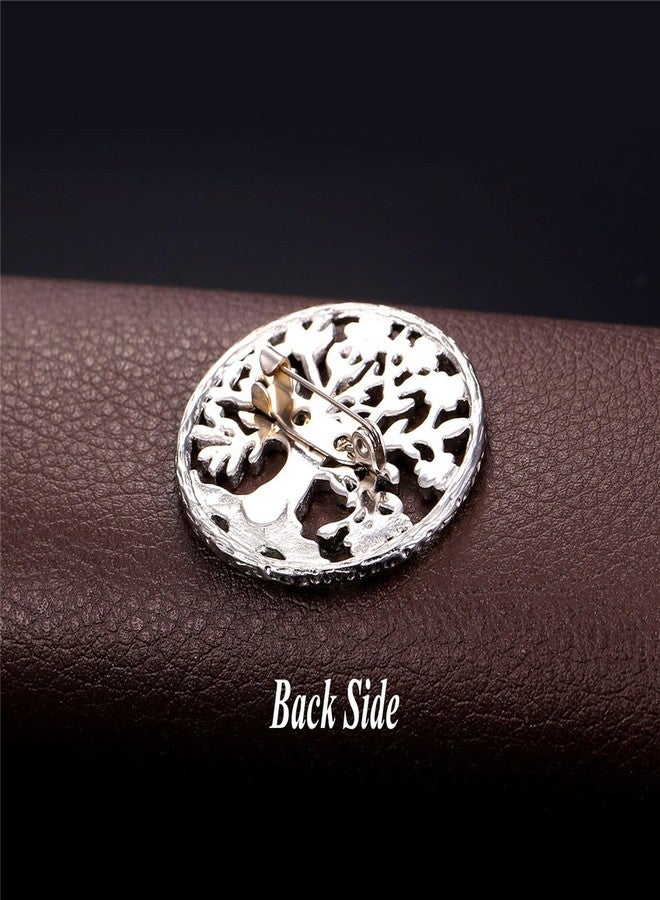 U7 Brooch Women Men Stainless Steel Tree Of Life Design Round Lapel Stick Pin For Hat,Bag,Suit - Image 5