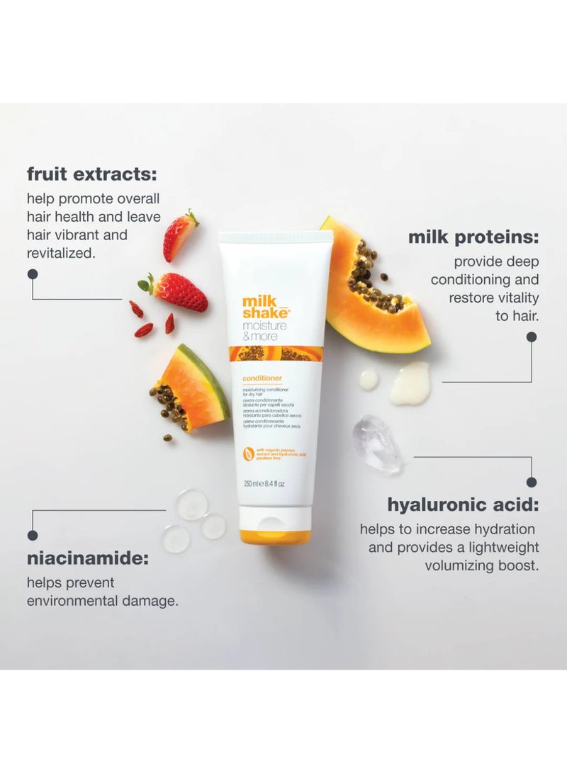 Milk Shake بلسم خفيف الوزن مع رائحة البابايا وحمض الهيالورونيك - يرطب بعمق، ينعّم ويقوي الشعر الجاف برائحة الفواكه الاستوائية (250 مل) - Image 4