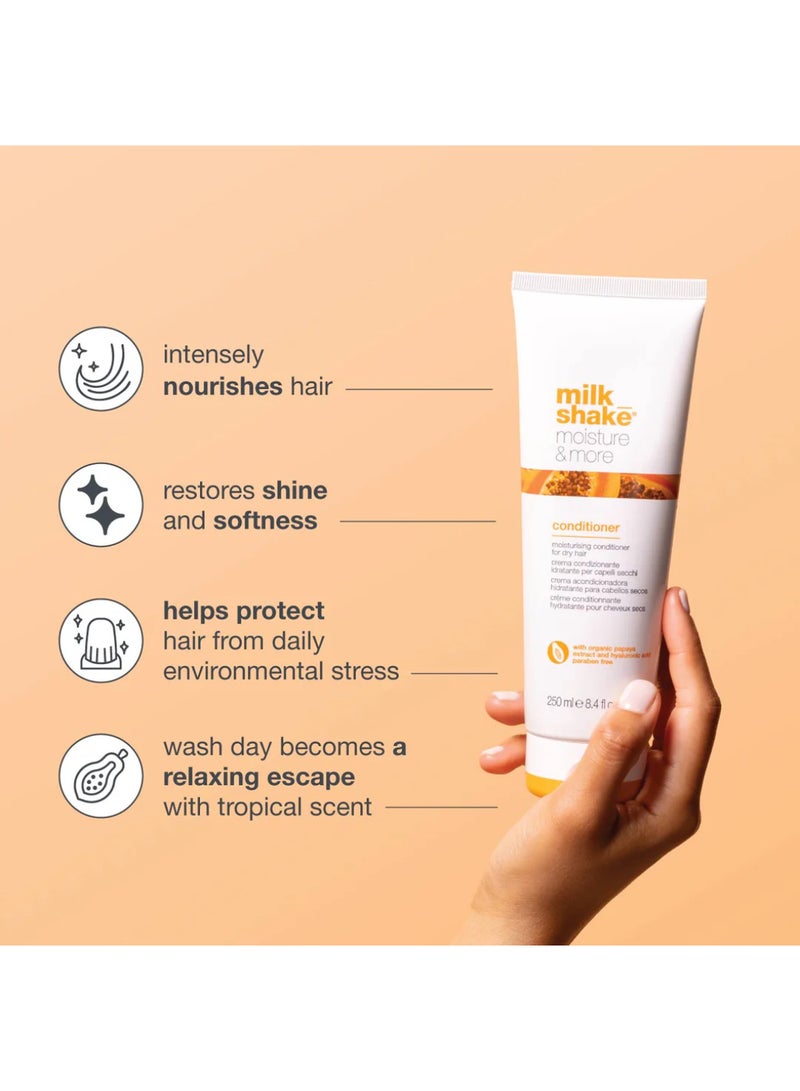 Milk Shake بلسم خفيف الوزن مع رائحة البابايا وحمض الهيالورونيك - يرطب بعمق، ينعّم ويقوي الشعر الجاف برائحة الفواكه الاستوائية (250 مل) - Image 3