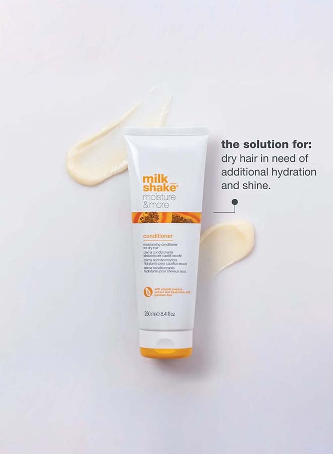Milk Shake Lightweight Moisture Plus Conditioner with Papaya & Hyaluronic Acid - Deeply Hydrates, Softens & Strengthens Dry Hair with a Tropical Fruit Scent (250 ml) - Image 2