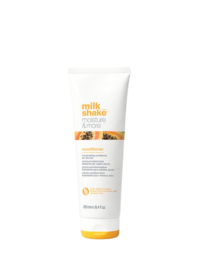 Milk Shake Lightweight Moisture Plus Conditioner with Papaya & Hyaluronic Acid - Deeply Hydrates, Softens & Strengthens Dry Hair with a Tropical Fruit Scent (250 ml) - Image 1