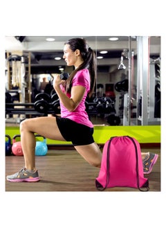 Excefore Drawstring Backpack, 8 Pcs Waterproof Drawstring Gym Bag String Swimming Bag for Adults and Kids, Folding Beach School Sport Toiletry Trainer Bag Travel Organiser Bag for Clothes Shoes  - Image 3