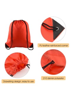 Excefore Drawstring Backpack, 8 Pcs Waterproof Drawstring Gym Bag String Swimming Bag for Adults and Kids, Folding Beach School Sport Toiletry Trainer Bag Travel Organiser Bag for Clothes Shoes  - Image 4