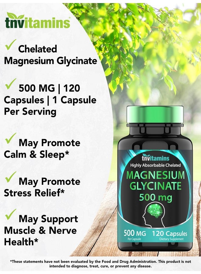 تي إن فيتامينس جليسينات المغنيسيوم 500 مجم لكل كبسولة - 120 كبسولة | إمداد لمدة 4 أشهر! | مكمل المغنيسيوم النقي المخلب للنوم والهدوء ودعم الأعصاب والمفاصل والعظام* | المعروف أيضًا باسم بيسجيسينات المغنيسيوم | غير معدّل وراثيًا - Image 3