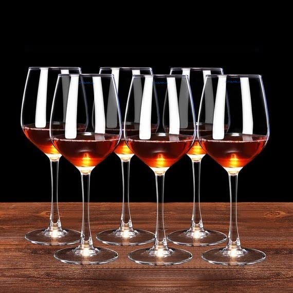 SYANKA Italian Premium Classic Wine Glasses Set of 6 360ml Transparent Ideal for White or Red Wine Lead Free Wine Glasses - Image 5