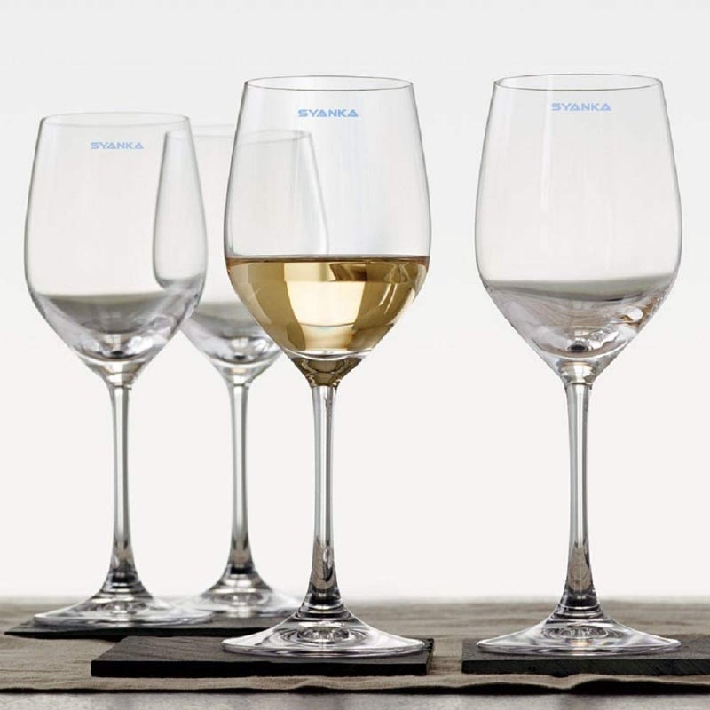 SYANKA Italian Premium Classic Wine Glasses Set of 6 360ml Transparent Ideal for White or Red Wine Lead Free Wine Glasses - Image 1