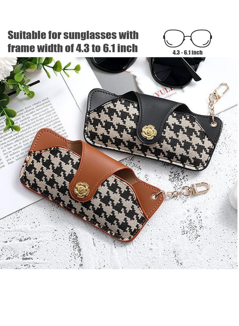 Excefore Soft Leather Sunglasses Bag, Travel Sunglass Holder, Portable Slim Eyeglass Case, Sunglasses Pouch (Black) - Image 5