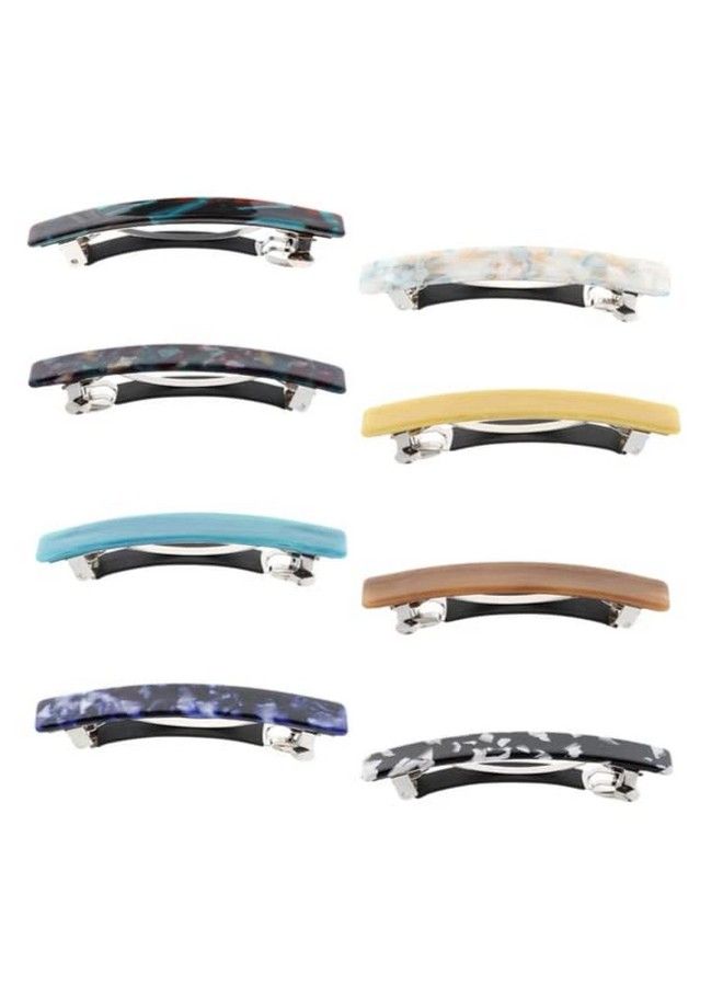 Window 3 Pcs French Barrette Tortoise Shell Hair Barrette Clip Geometric Acetate Hair Clip Barrettes Resin Hair Barrettes (Thin) - Image 1