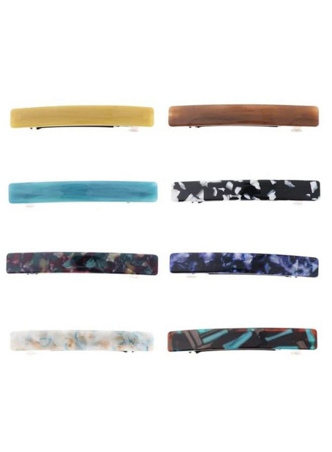 Window 3 Pcs French Barrette Tortoise Shell Hair Barrette Clip Geometric Acetate Hair Clip Barrettes Resin Hair Barrettes (Thin) - Image 3