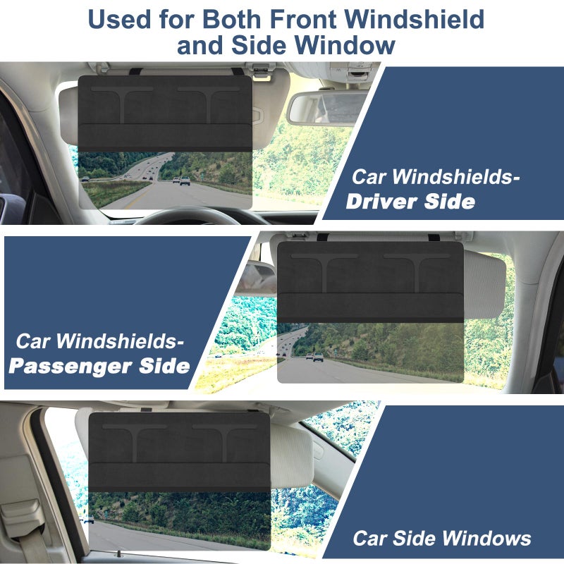 NAZZO Car Visor Extender Sun Blocker, Polarized Sunvisor Extension with Removable Magnetic PC Lens, Anti Glare Car Visor Extended for Safe Driving, Universal for SUV, Family Automotive, Black - Image 5