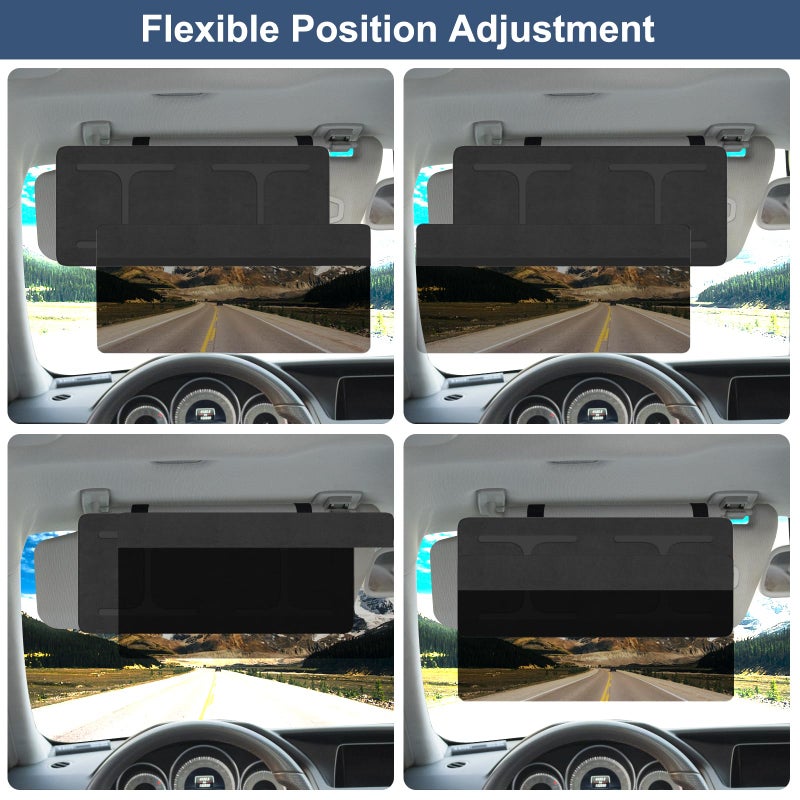 NAZZO Car Visor Extender Sun Blocker, Polarized Sunvisor Extension with Removable Magnetic PC Lens, Anti Glare Car Visor Extended for Safe Driving, Universal for SUV, Family Automotive, Black - Image 2