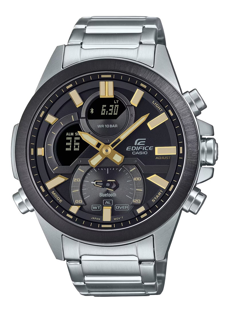 CASIO Edifice Analog+Digital Black Digital Stainless Steel Men's Watch ECB-30DB-1A9