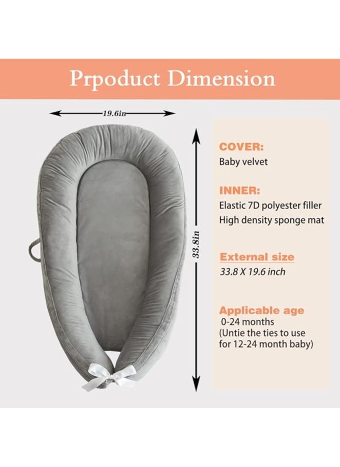 Moro Moro Velvet Baby Nest – Ultra-Soft & Portable for Newborns (0-12 Months)  - Image 3