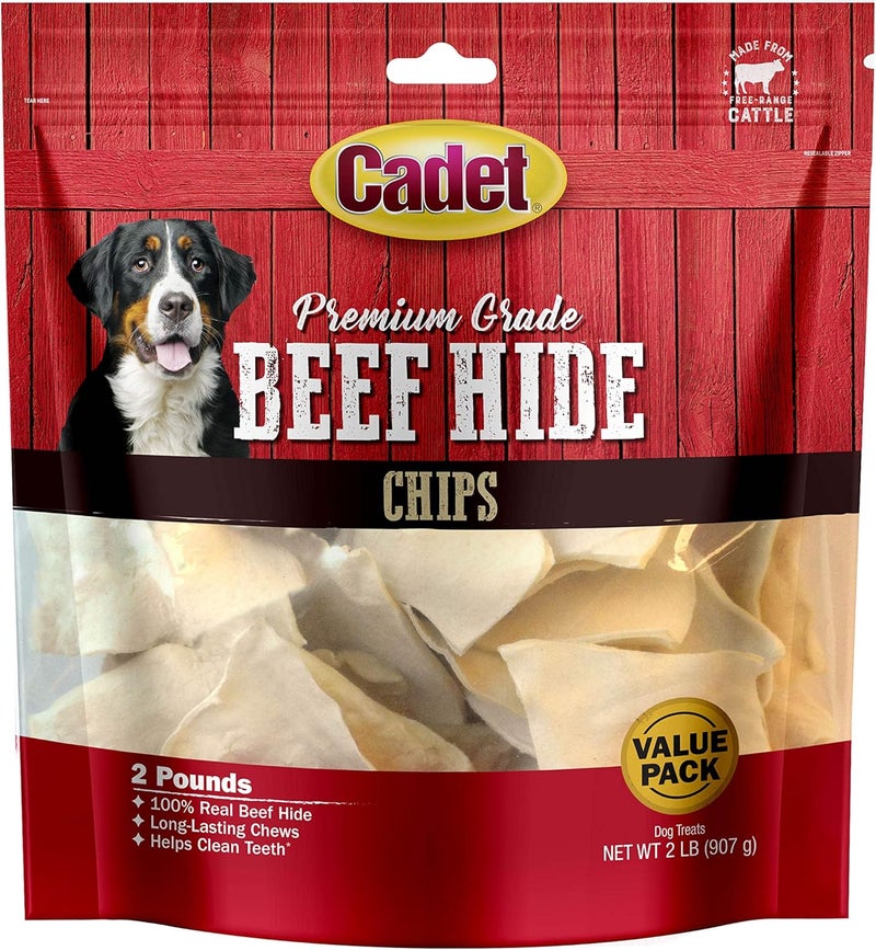 Cadet Premium Grade Beef Hide for Dogs Rawhide Long Lasting Dog Chews Chips Curls  Rolls for SmallMediumLarge Dogs - Image 1