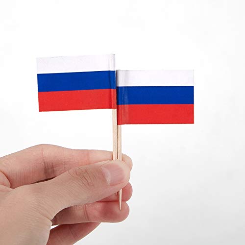 JAVD CYPS 100 Pcs Russia Flag Toothpicks, Mini Stick Cupcake Toppers, Country Picks for Parties & Celebrations - Image 3