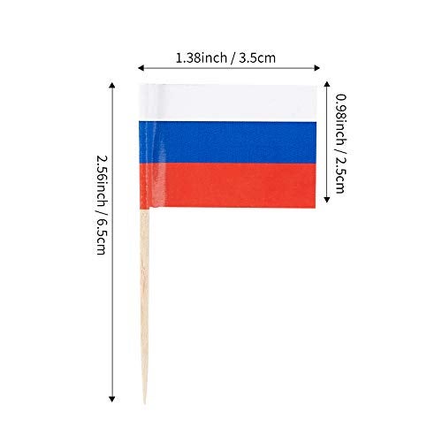 JAVD CYPS 100 Pcs Russia Flag Toothpicks, Mini Stick Cupcake Toppers, Country Picks for Parties & Celebrations - Image 2