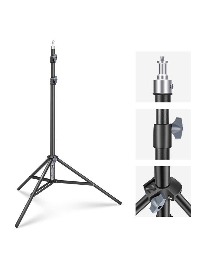 Neewer Photography Light Stand 2.85-6.6ft/87-200cm, Spring Loaded Aluminum Tripod Stand with ø28mm Thicker Tube Diameter for Ring Light/LED Light/Strobe Flash/Softbox, Max Load 22lbs, ST-200 - Image 1