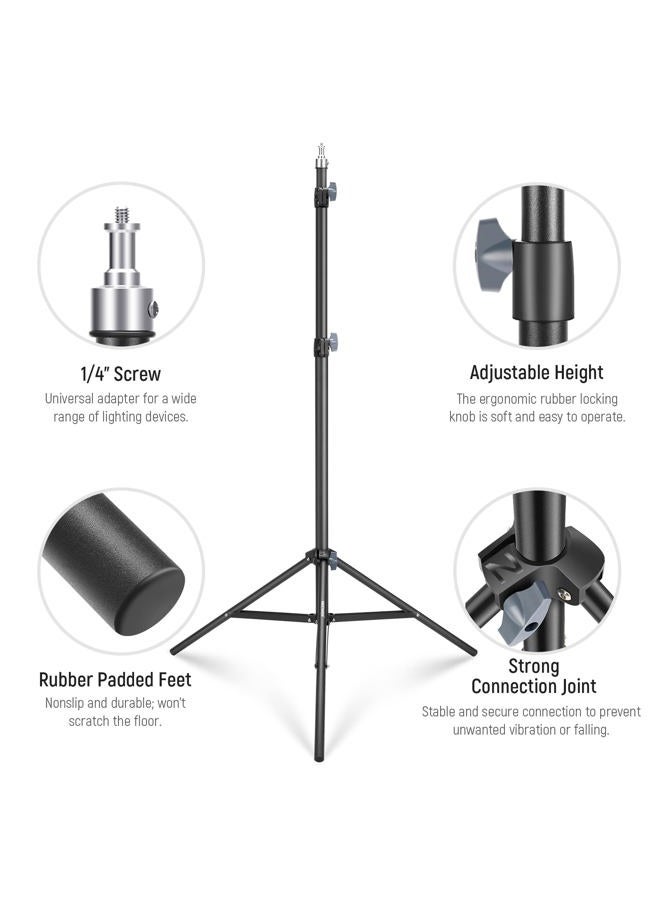 Neewer Photography Light Stand 2.85-6.6ft/87-200cm, Spring Loaded Aluminum Tripod Stand with ø28mm Thicker Tube Diameter for Ring Light/LED Light/Strobe Flash/Softbox, Max Load 22lbs, ST-200 - Image 5