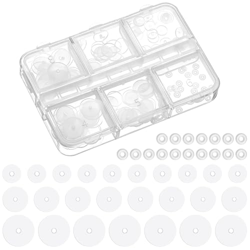 Alrhso 120pcs Silicone Earring Backs Stopper for Piercings Clear Piercing Disc 3579 mm Plastic Soft Disc Pads for Earrings - Image 1