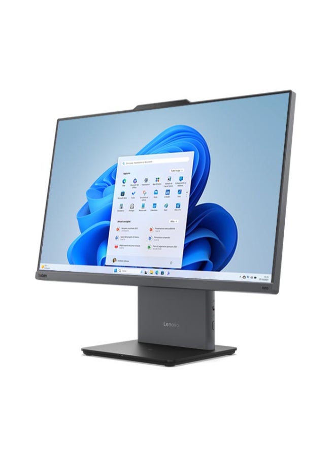 لينوفو جهاز ThinkCentre neo 50a 24 AIO بشاشة 23.8 بوصة عالية الدقة بالكامل (1920x1080)، معالج Core i7-13620H، ذاكرة وصول عشوائي 16 جيجابايت DDR5، قرص صلب SSD سعة 512 جيجابايت، معالج رسومات Intel UHD، نظام التشغيل Windows 11، يدعم اللغتين الإنجليزية والعربية، لون رمادي قمري الإنجليزية/العربية - Image 3