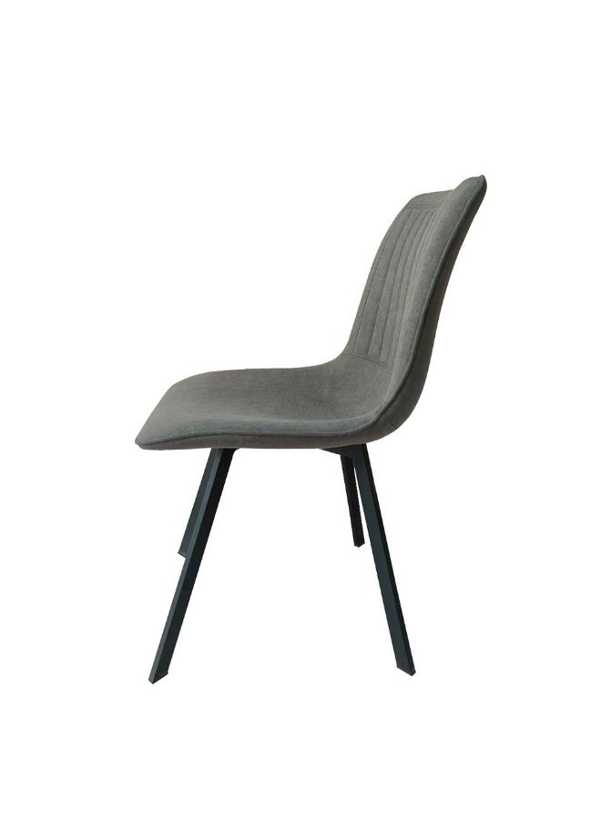 DANUBE HOME V2 Alleria Dining Chair Modern Upholstered Dining Chair with Stylish Design, Comfortable Seat for Dining Room, Kitchen, and Home, Elegant Furniture for Modern Interiors Set of 2 - Grey / Black - Image 3