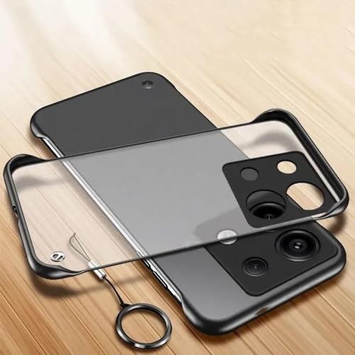 REALCASE Desined for Redmi Note 13 5G Back Cover Case | Stylish Frameless Matte Hard Skin | Soft TPU Shock Proof Bumper Back Cover Case for Redmi Note 13 5G (Black) - Image 1