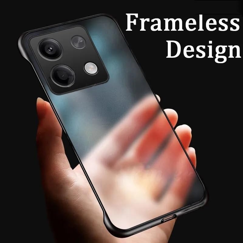 REALCASE Desined for Redmi Note 13 5G Back Cover Case | Stylish Frameless Matte Hard Skin | Soft TPU Shock Proof Bumper Back Cover Case for Redmi Note 13 5G (Black) - Image 3
