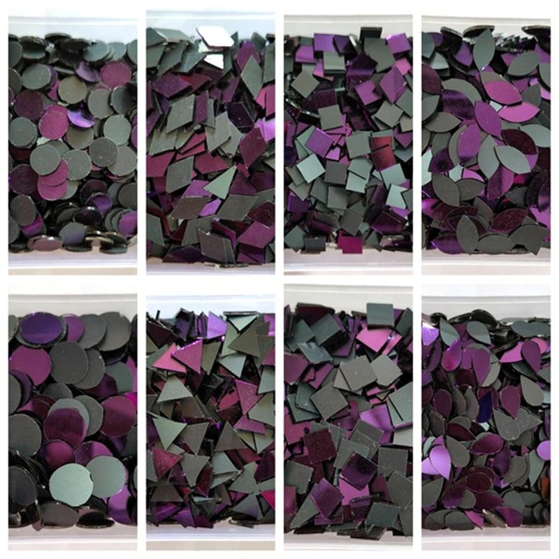 Teraiya's Teraiyas Purple Mirror Kit for Lippan Art Art Craft Work Decorative Purpose 8 Shape 800 pcs  - Image 2