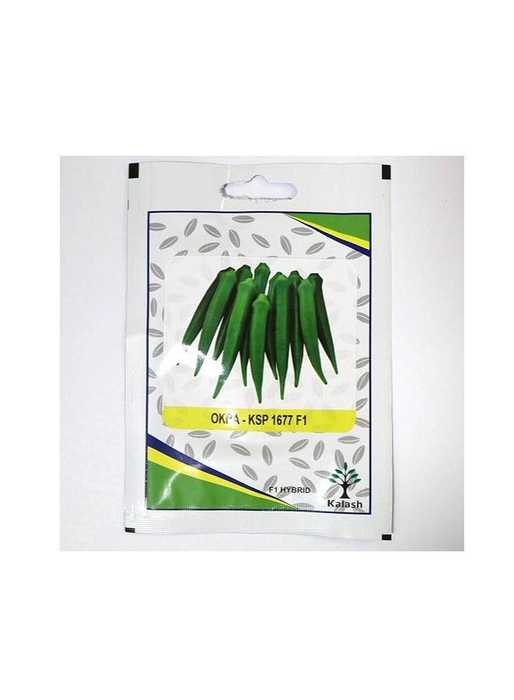 Generic Kalash Okra KSP 1677 F1 Hybrid Premium Quality Seeds ''Garden Care" 