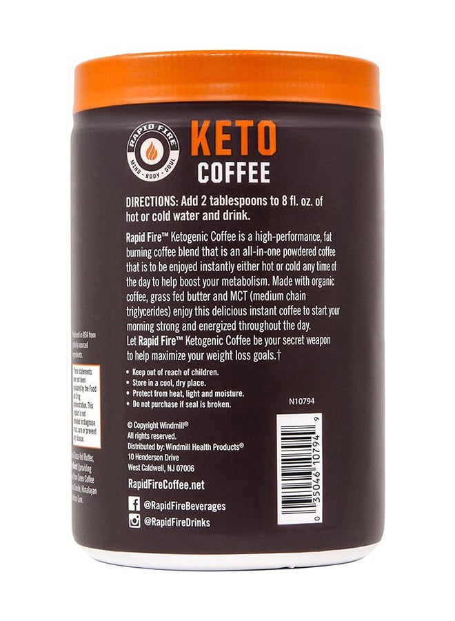 Rapid Fire Keto Coffee Hazelnut Flavor Instant Coffee Hot/Cold Enriched With Grass Fed Butte 15 Servings 225 G - Image 2
