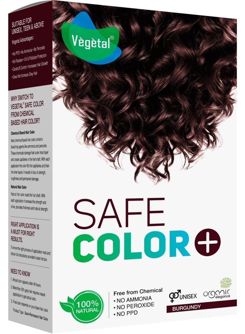 فيجيتال صبغة شعر نباتية آمنة - عنابي 50 جم - صبغة شعر عضوية معتمدة وخالية من المواد الكيميائية والمواد المسببة للحساسية، تركيبة طبيعية خالية من الأمونيا للرجال والنساء - Image 1