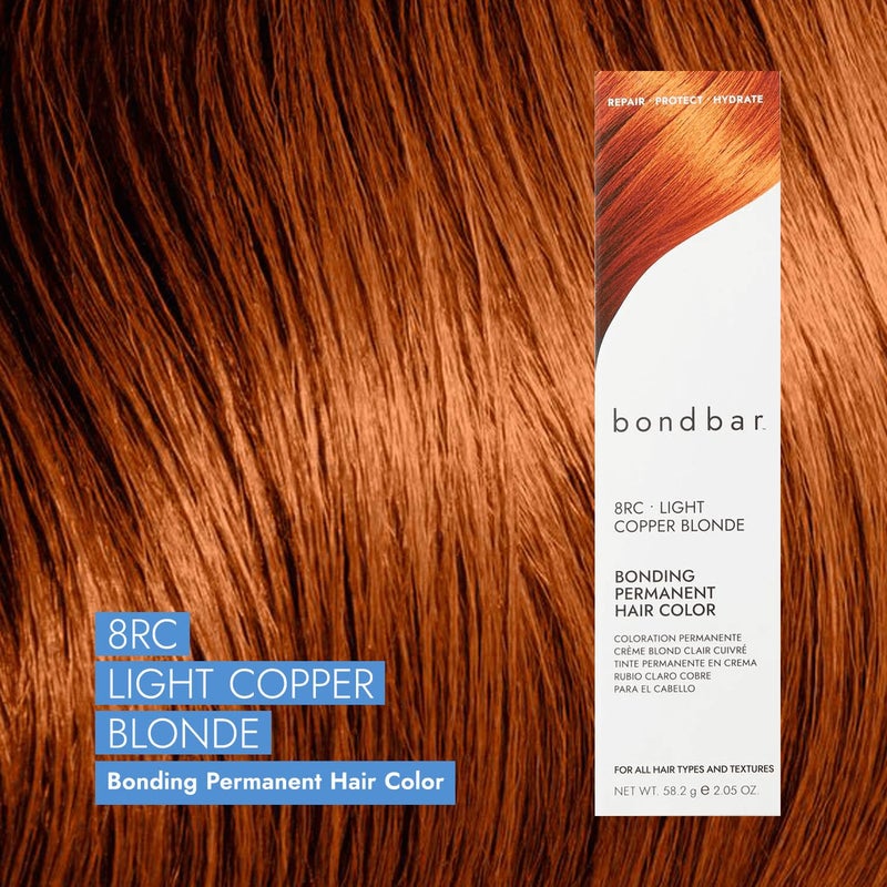 Bondbar 8RC Light Copper Blonde Bonding Permanent Creme Hair Color, Repairing hair dye for all hair types, Vegan, Built in Bonding, 2.05 Oz - Image 2