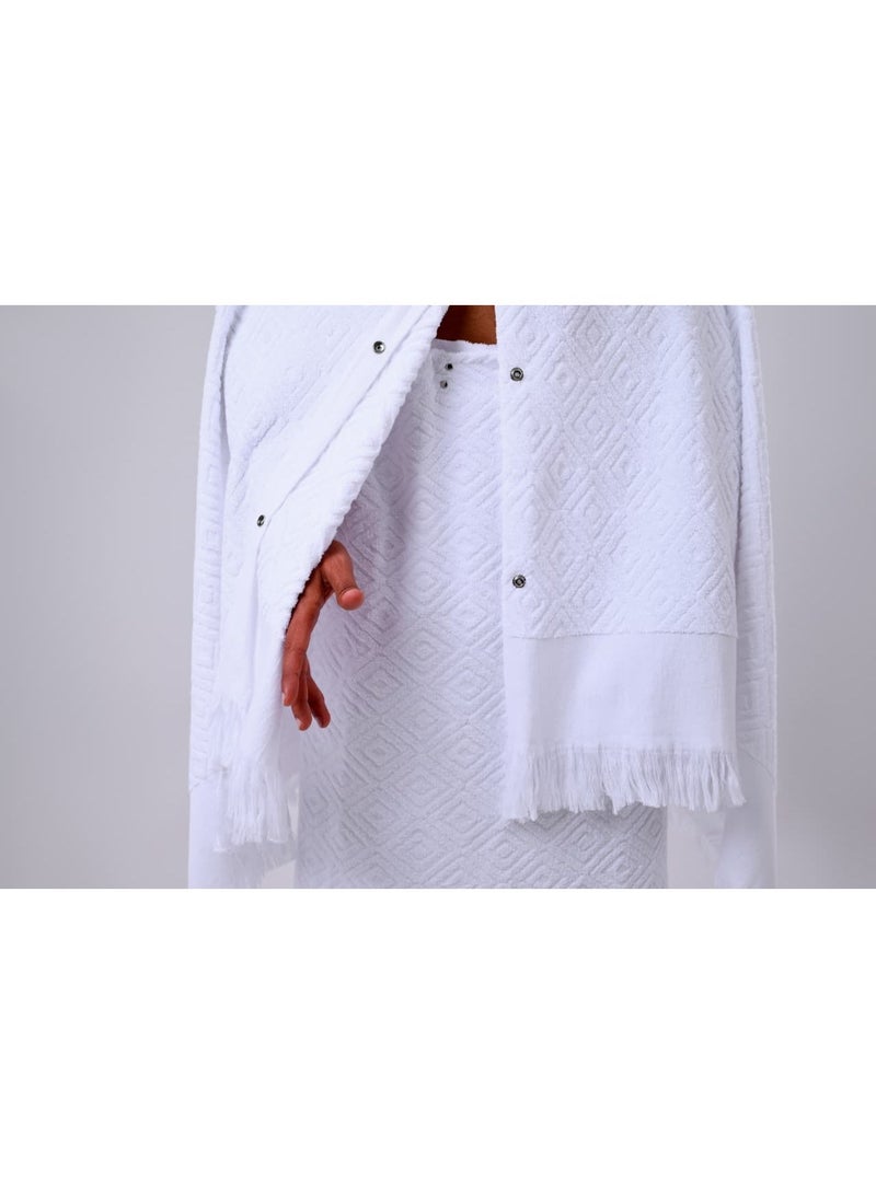 Cotton 100% Jacquard Ihram Set – Pleated with a Hidden Pocket and Fixing Tape… Heavyweight, fits all sizes for complete comfort during Hajj and Umrah. - Image 2