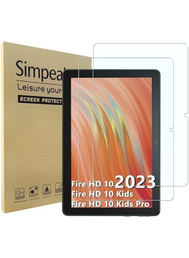 【2 Pack】 Screen Protector Compatible with Fire HD 10 Tablet (13th Generation, 2023 Release), 9H Glass Tempered Bubble Free/HD/Anti-Fingerprint - Image 1